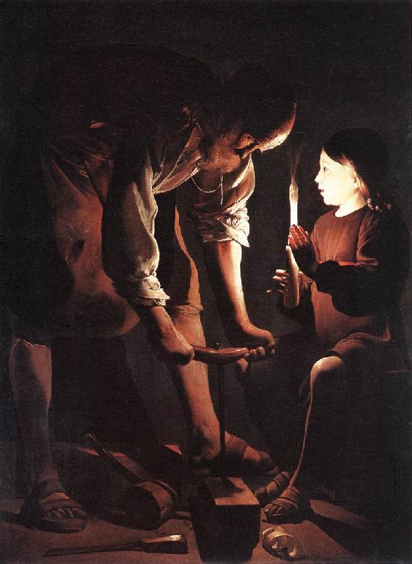 LA TOUR, Georges de Christ in the Carpenter's Shop (detail) s Germany oil painting art